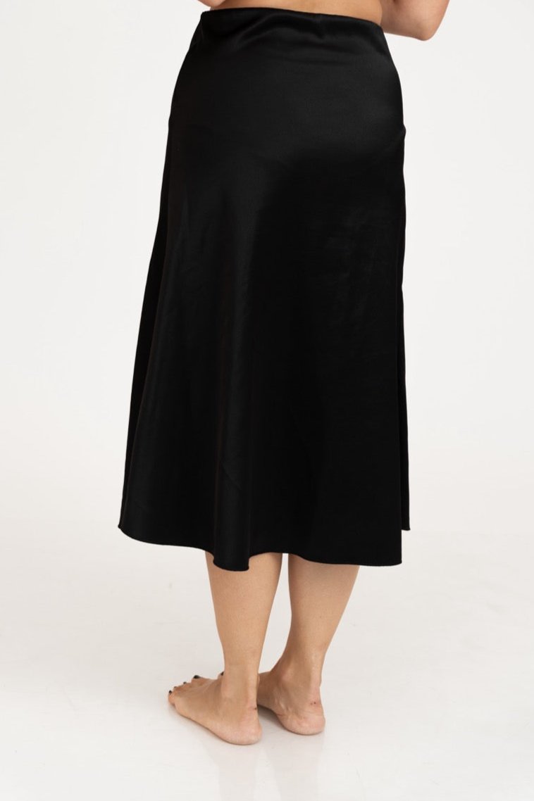 Sophie Satin Skirt - Black