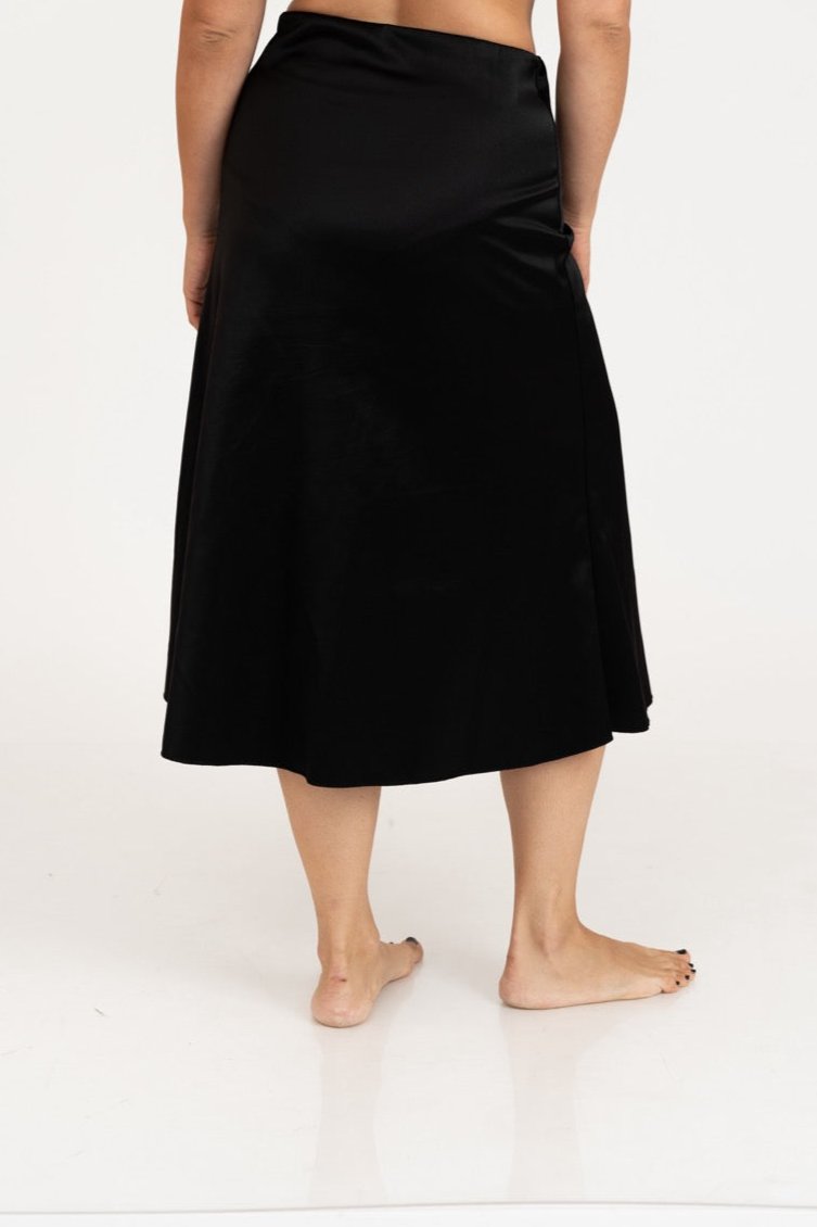 Sophie Satin Skirt - Black