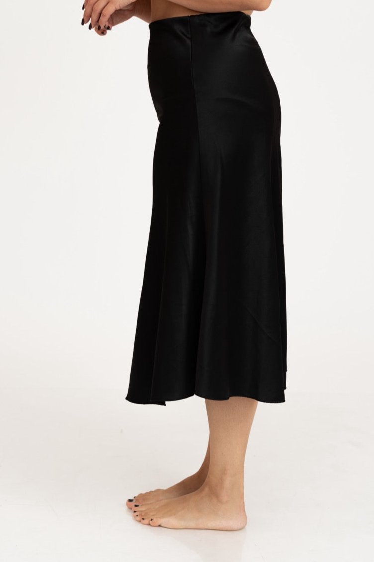 Sophie Satin Skirt - Black