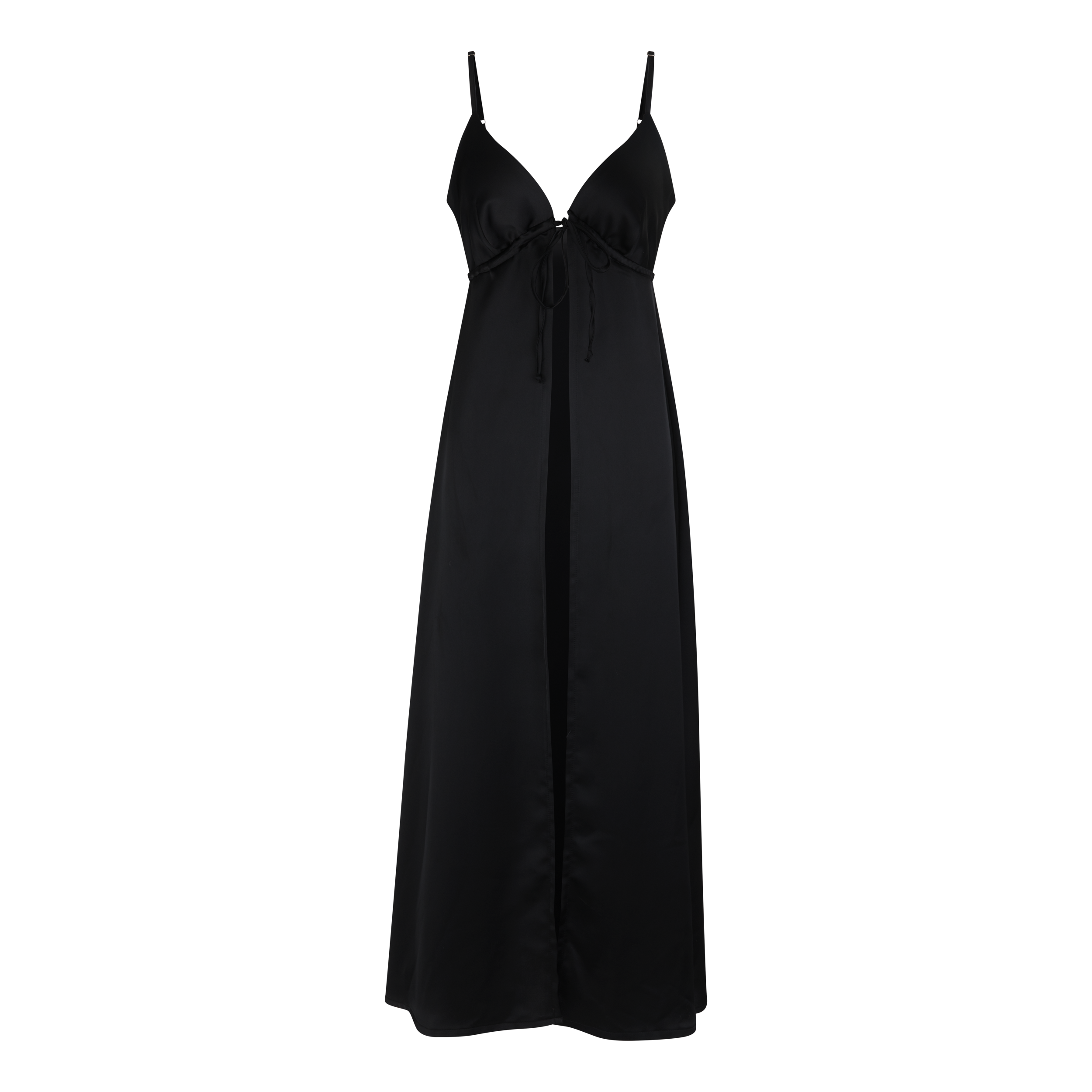 Noir Satin Longline Top