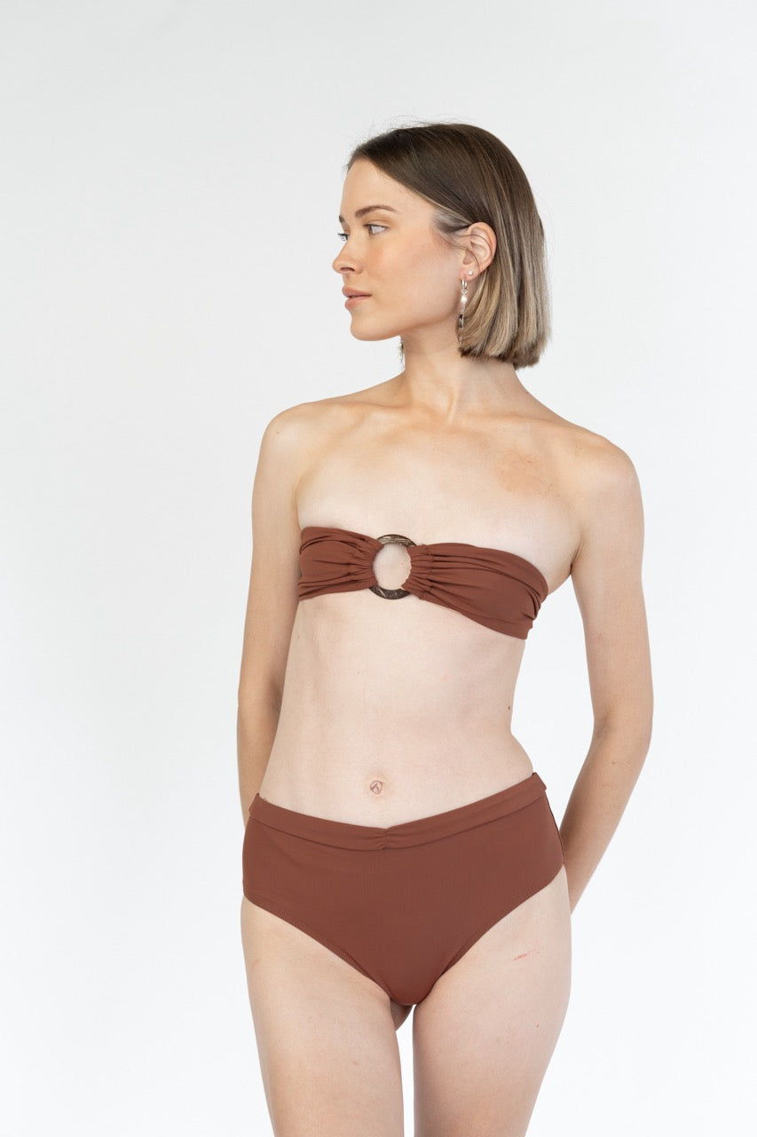 Camila Strapless Bikini Top - Brown