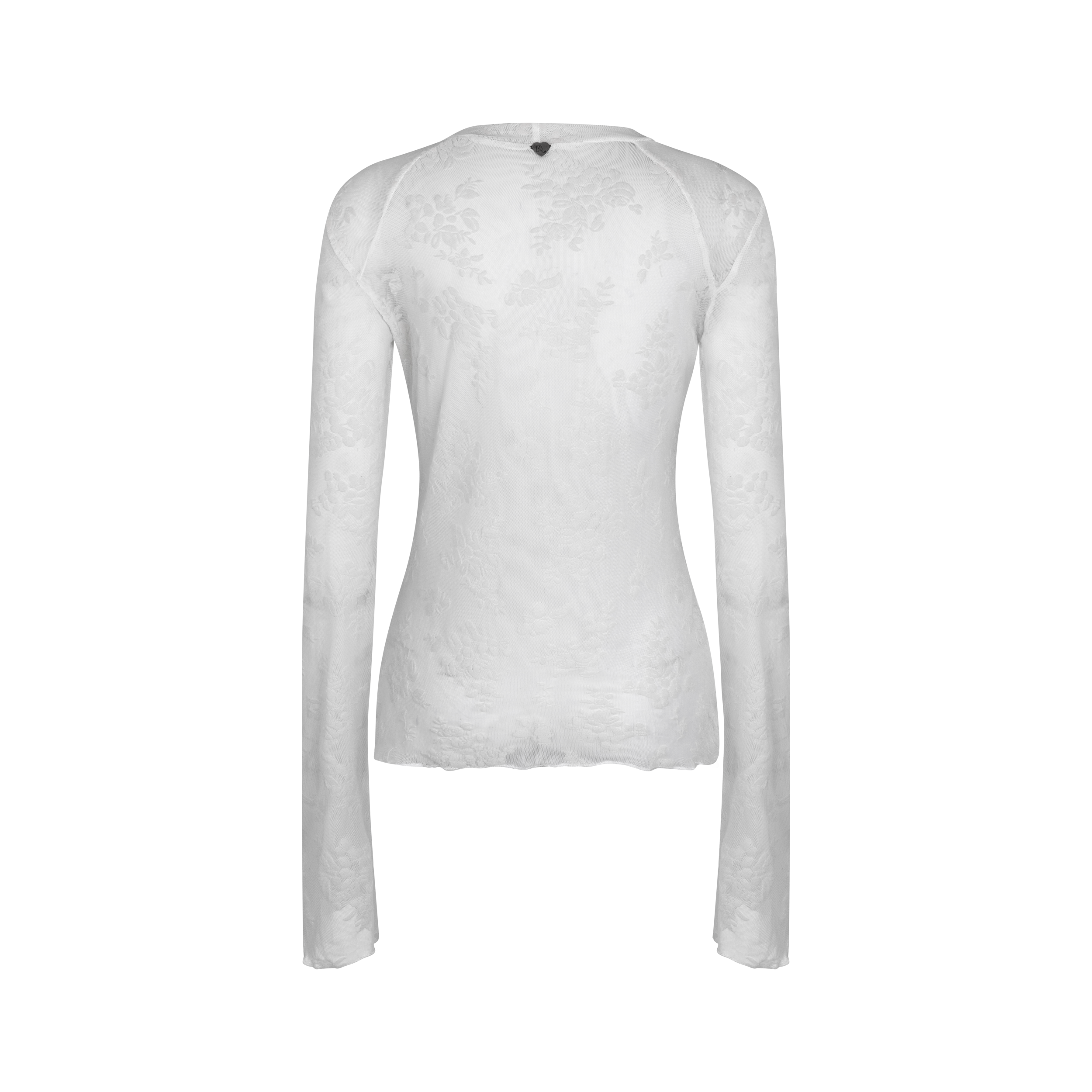 Sheer White Long Sleeve Top